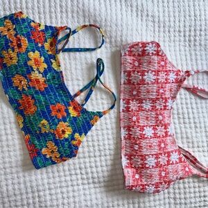 Floral Smocked bikini tops